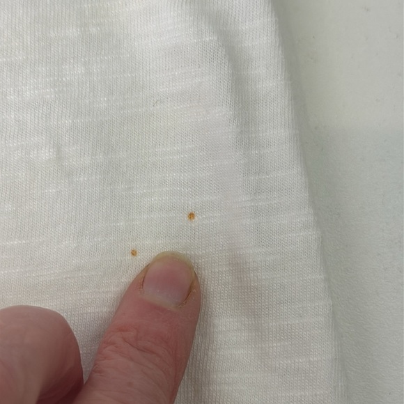 Chico's White Ruffled Short Sleeve Tee with Fringe - Picture 9 of 10